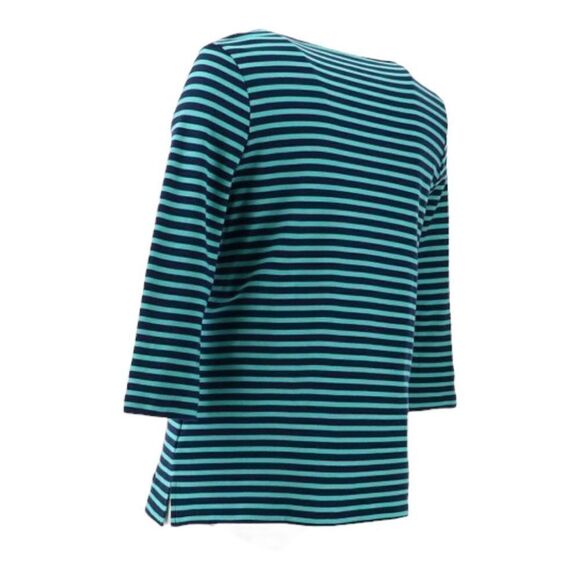 Isaac Mizrahi Live! Essential Yarn Dye Stripe 3/4 Sleeve Top - Picture 5 of 7